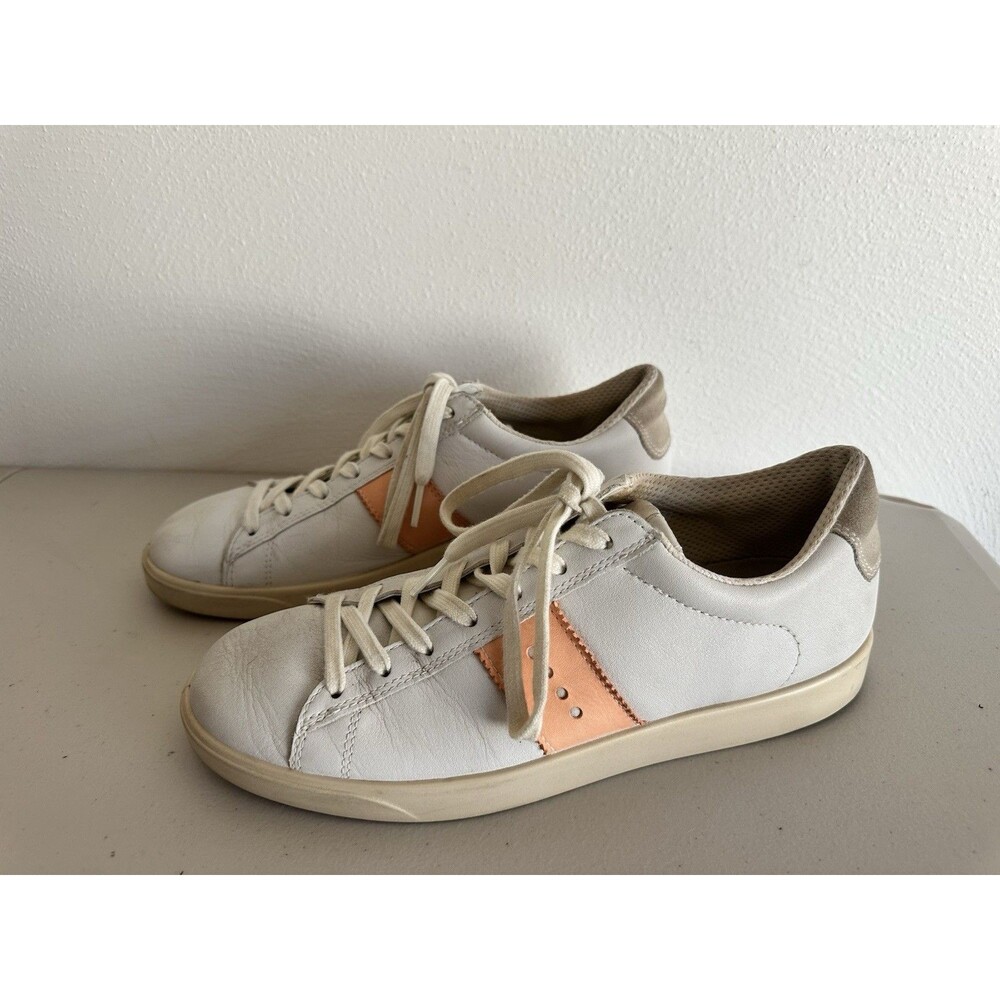 ECCO Street Lite Sneakers Women Size US 9-9.5 EU 40 White Peach 21280360261